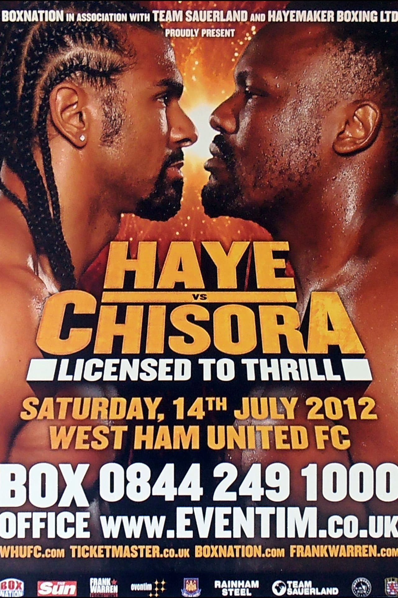 David Haye vs. Derek Chisora streaming