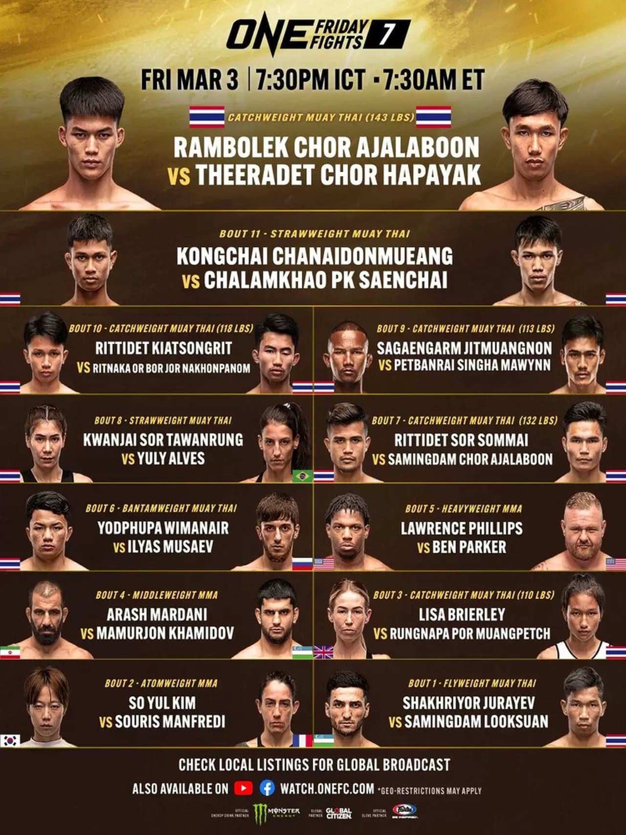 ONE Friday Fights 7: Rambolek vs. Theeradet streaming