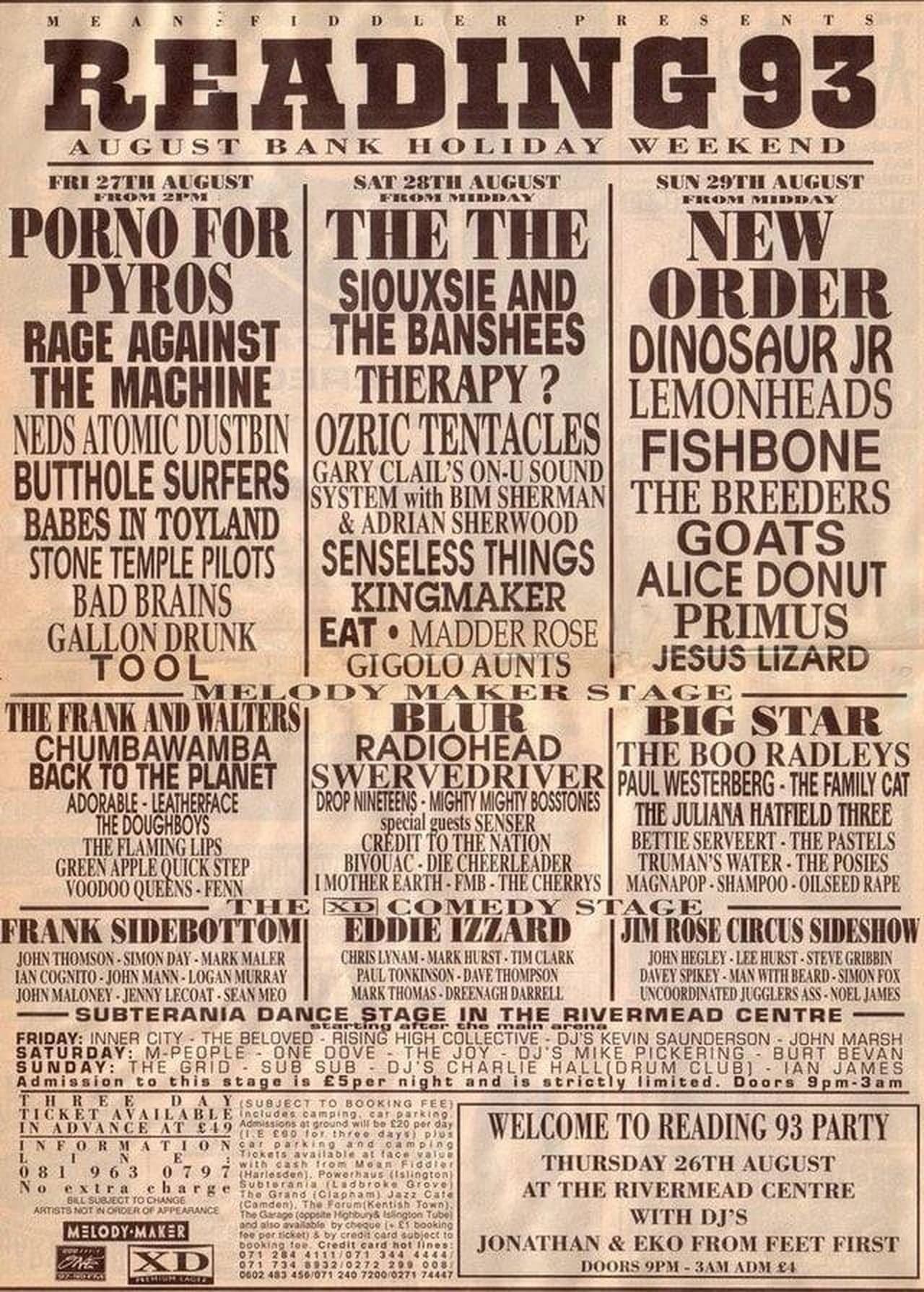 TOOL: Live at Reading Festival 1993 streaming
