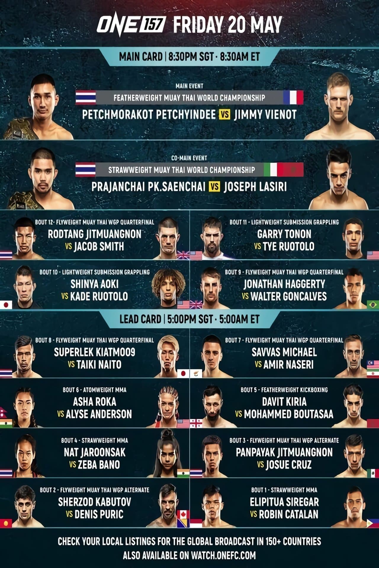 ONE Championship 157: Petchmorakot vs. Vienot streaming